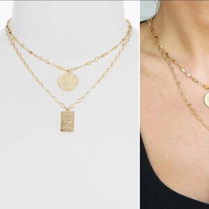 MOVING SALE! Ettika Set of Two Gold Pendant Necklaces